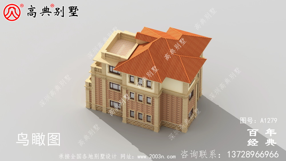 歐式復(fù)式三層別墅外觀設(shè)計圖紙_新農(nóng)村別墅戶型圖設(shè)計