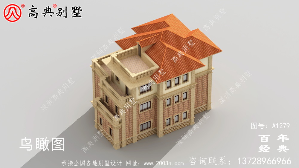 歐式復(fù)式三層別墅外觀設(shè)計圖紙_新農(nóng)村別墅戶型圖設(shè)計