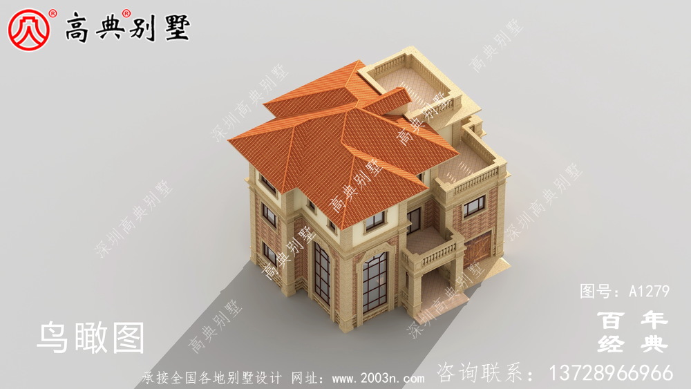 歐式復(fù)式三層別墅外觀設(shè)計圖紙_新農(nóng)村別墅戶型圖設(shè)計