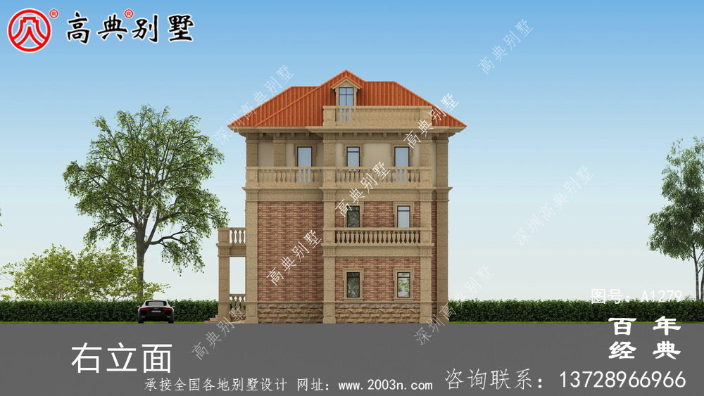 歐式復(fù)式三層別墅外觀設(shè)計圖紙_新農(nóng)村別墅戶型圖設(shè)計