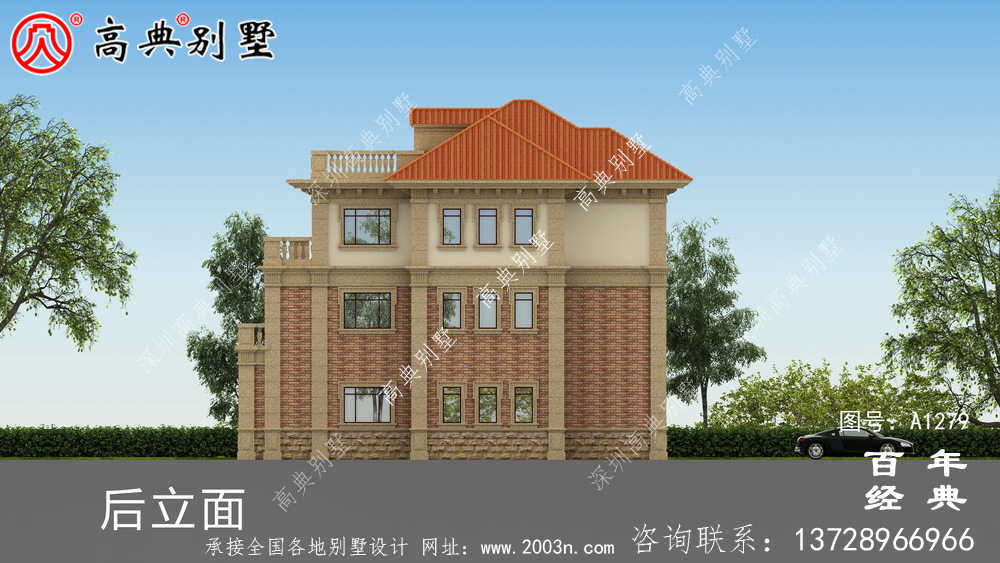 歐式復(fù)式三層別墅外觀設(shè)計圖紙_新農(nóng)村別墅戶型圖設(shè)計