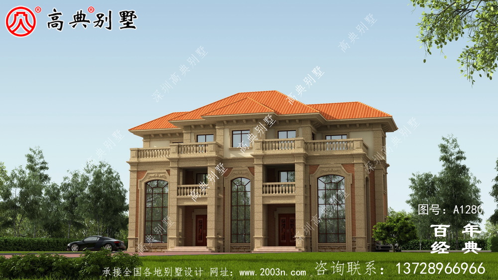 歐式三層復式小別墅雙拼別墅設計圖紙_農村三層別墅圖紙