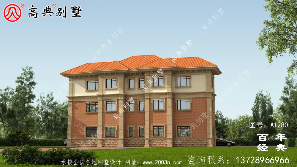 歐式三層復式小別墅雙拼別墅設計圖紙_農村三層別墅圖紙