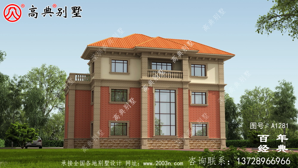 歐式三層復式帶車庫別墅設計圖紙_農村三層別墅圖紙