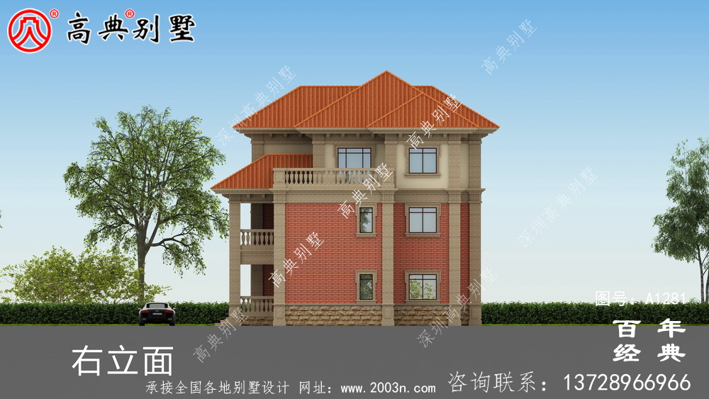 歐式三層復式帶車庫別墅設計圖紙_農村三層別墅圖紙