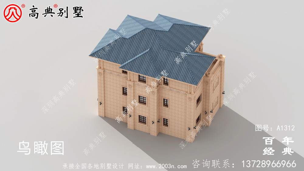 歐式三層復式豪華別墅設計圖紙及效果圖_農村三層別墅圖紙