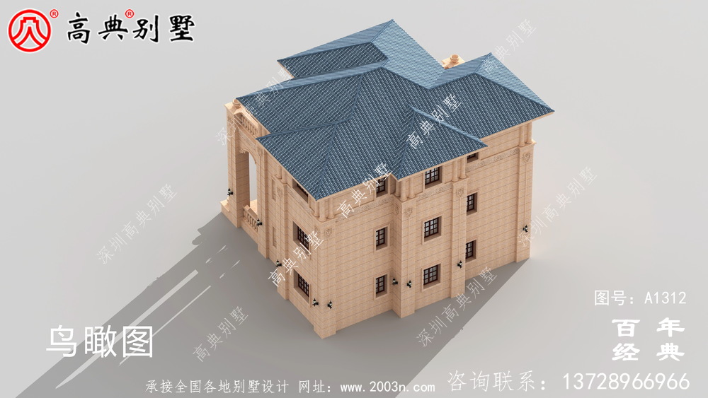 歐式三層復式豪華別墅設計圖紙及效果圖_農村三層別墅圖紙
