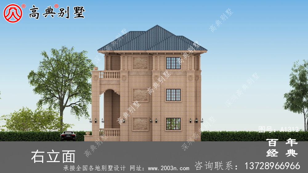 歐式三層復式豪華別墅設計圖紙及效果圖_農村三層別墅圖紙