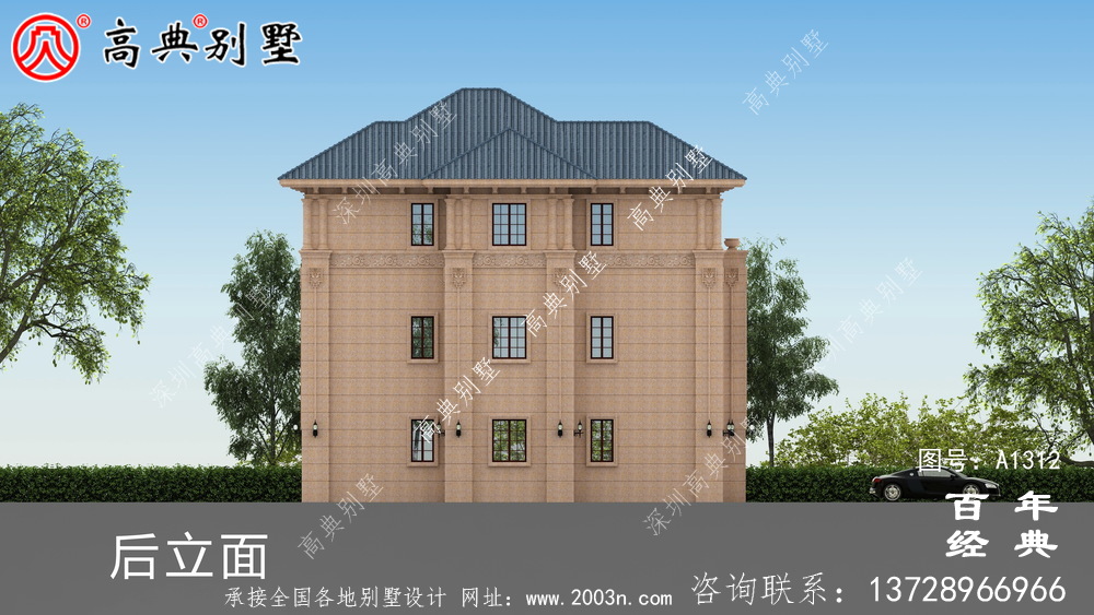 歐式三層復式豪華別墅設計圖紙及效果圖_農村三層別墅圖紙