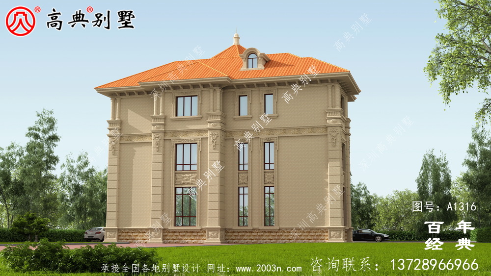 豪華復(fù)式三層歐式別墅設(shè)計(jì)圖紙及效果圖_農(nóng)村三層別墅圖紙