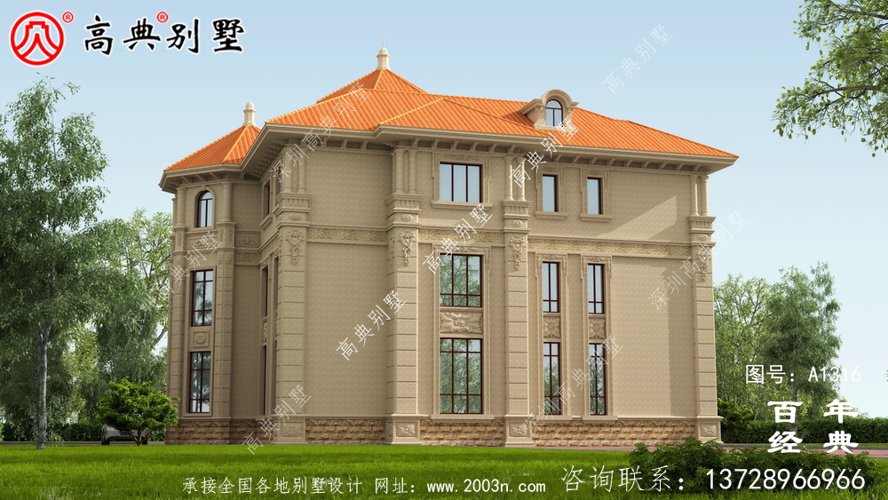 豪華復(fù)式三層歐式別墅設(shè)計(jì)圖紙及效果圖_農(nóng)村三層別墅圖紙