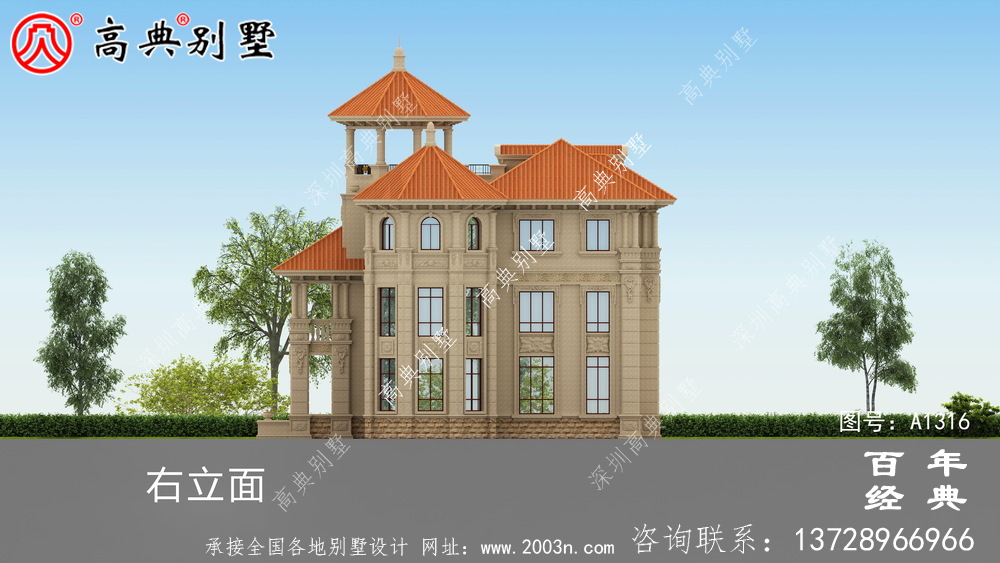 豪華復(fù)式三層歐式別墅設(shè)計(jì)圖紙及效果圖_農(nóng)村三層別墅圖紙