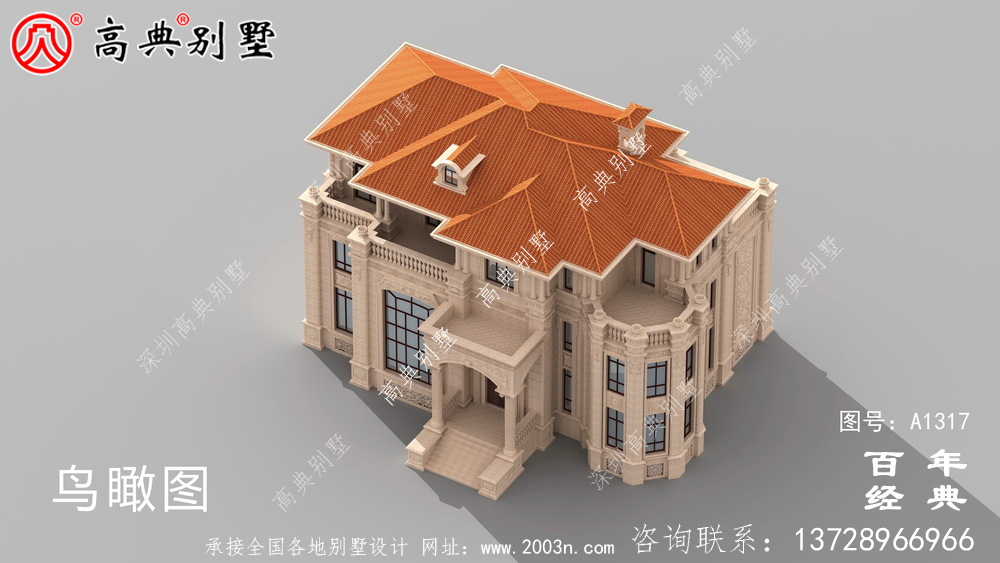 復式三層歐式別墅設計圖紙_農村三層別墅效果圖