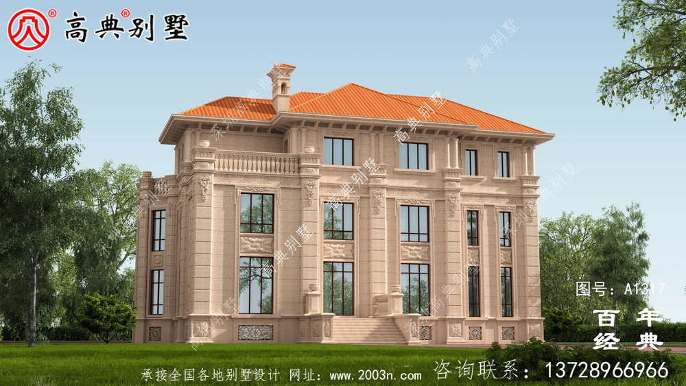 復式三層歐式別墅設計圖紙_農村三層別墅效果圖