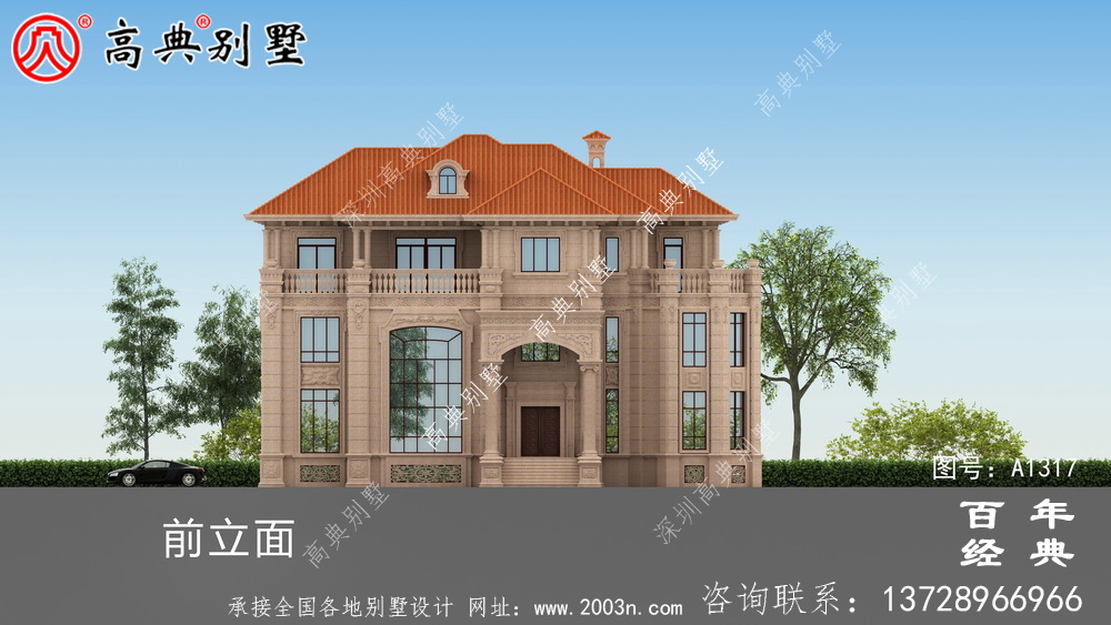 復式三層歐式別墅設計圖紙_農村三層別墅效果圖