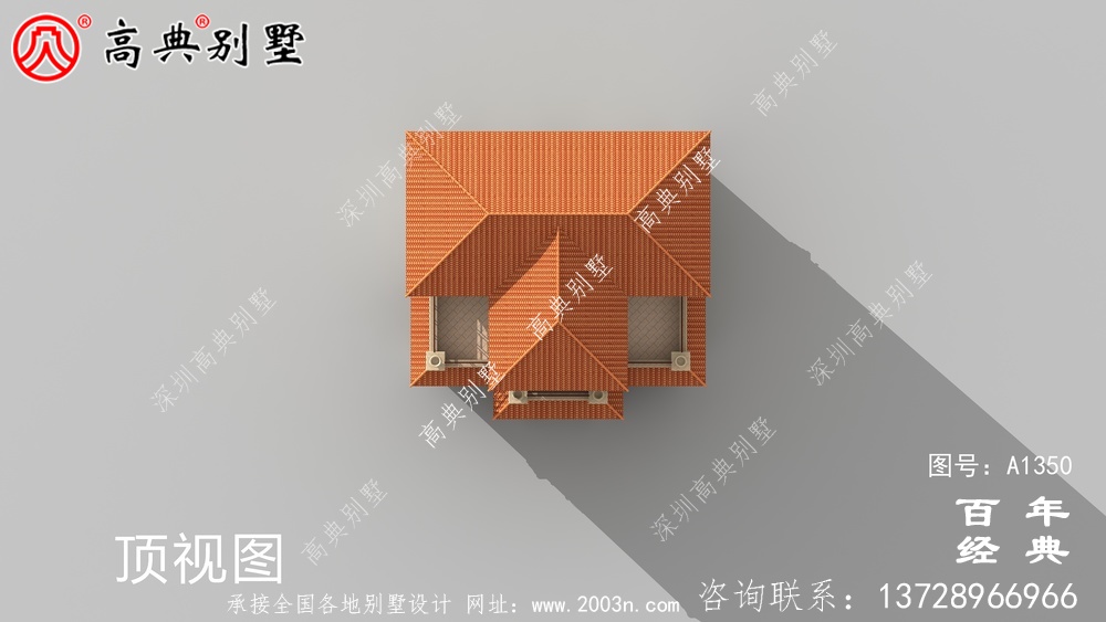 全套高檔歐式三層復式別墅外觀設計效果圖紙_三層別墅設計圖