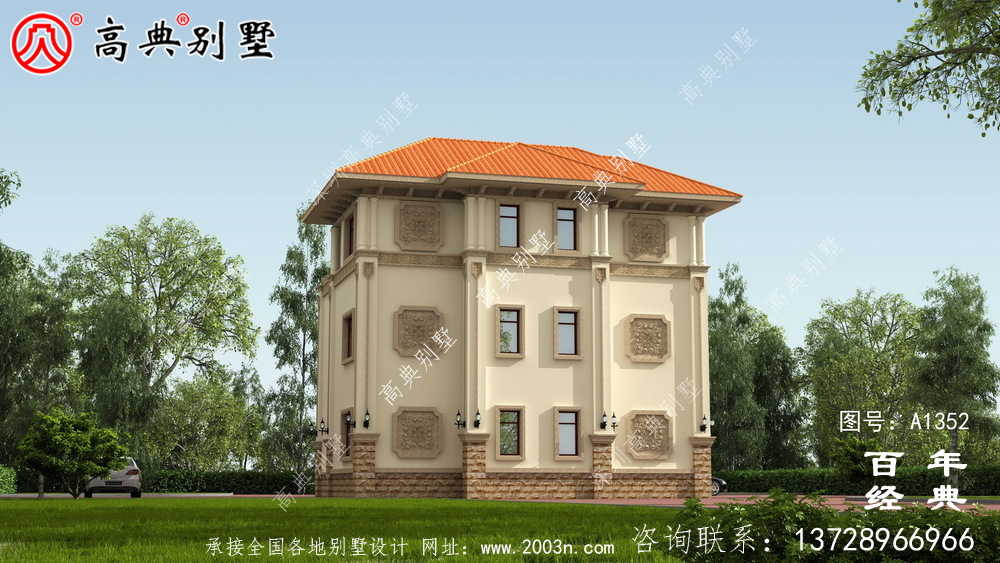 豪華私人復式三層別墅設(shè)計圖紙_農(nóng)村別墅設(shè)計圖