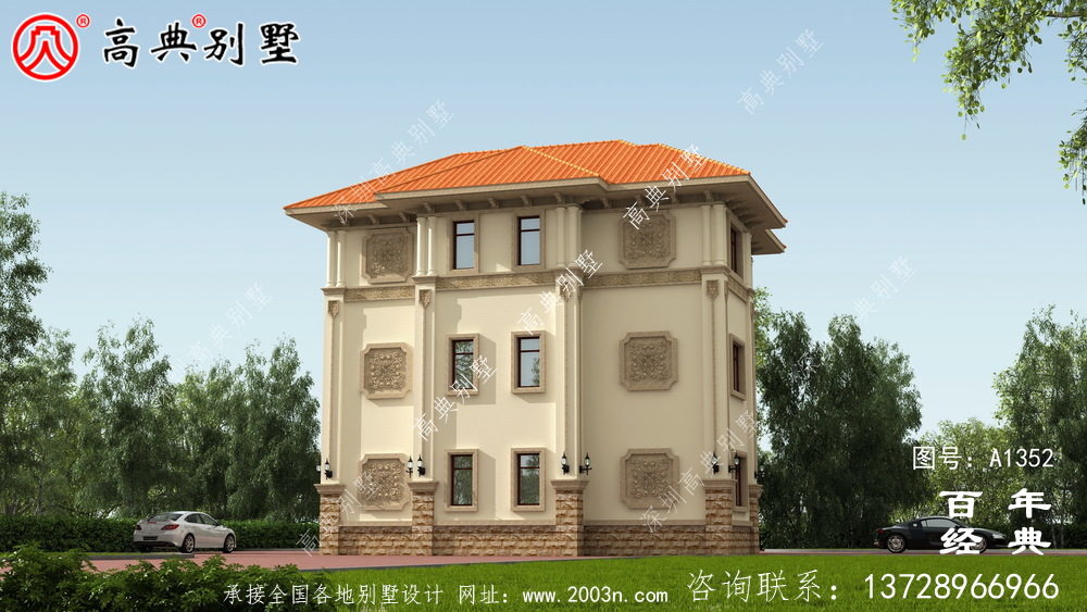 豪華私人復式三層別墅設(shè)計圖紙_農(nóng)村別墅設(shè)計圖