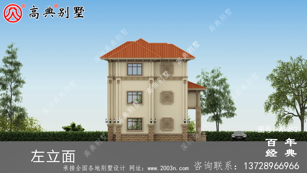 豪華私人復式三層別墅設(shè)計圖紙_農(nóng)村別墅設(shè)計圖