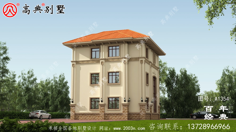三樓歐式豪華復式別墅設計圖紙集_別墅設計圖紙