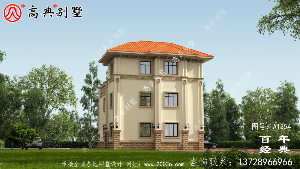 三樓歐式豪華復式別墅設計圖紙集_別墅設計圖紙