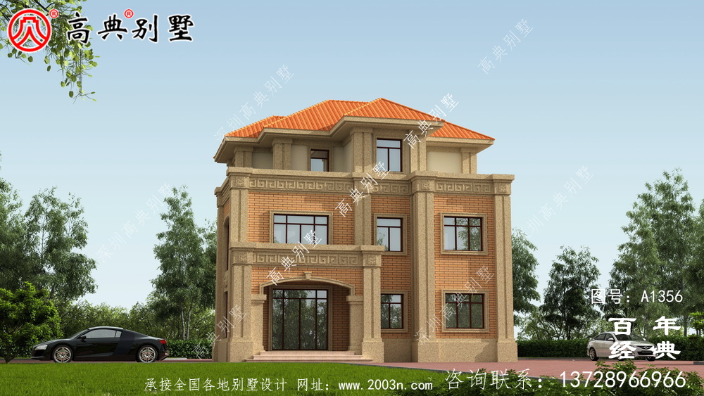 歐式三層農村別墅自建圖紙_別墅設計圖紙