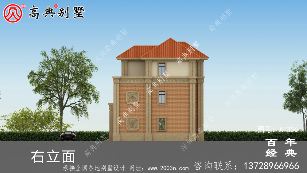 歐式三層農村別墅自建圖紙_別墅設計圖紙
