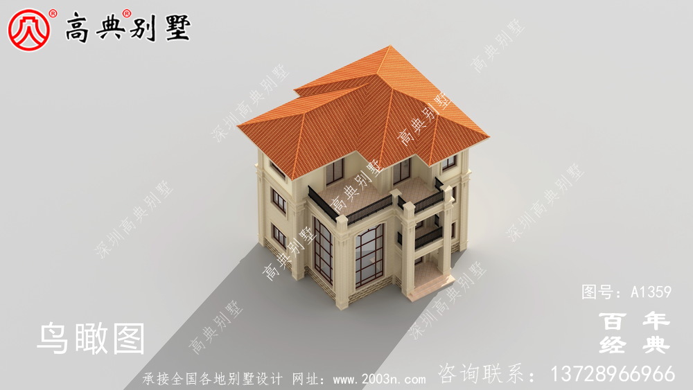 復式三層歐式別墅施工圖紙大全加設計效果圖_別墅設計圖紙