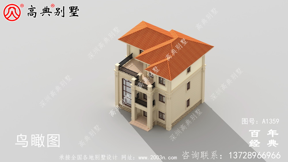 復式三層歐式別墅施工圖紙大全加設計效果圖_別墅設計圖紙