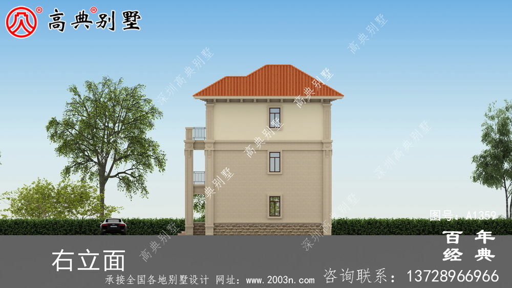復式三層歐式別墅施工圖紙大全加設計效果圖_別墅設計圖紙