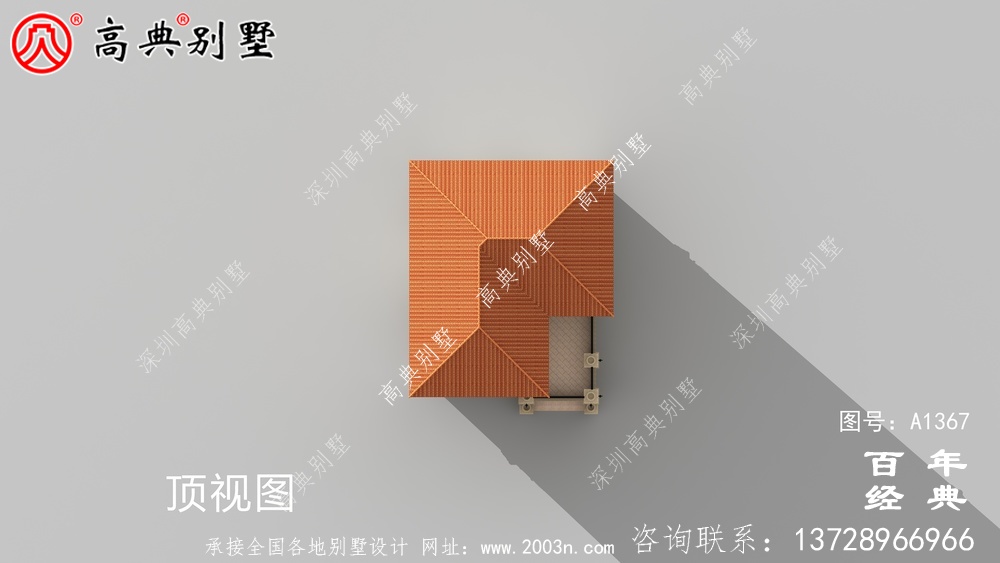 農村洋房復式三層別墅外觀效果圖_別墅設計圖紙
