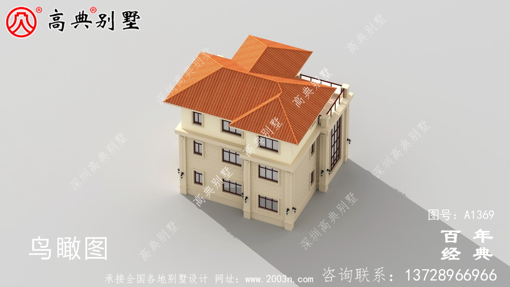 復式簡約三層歐式別墅全套設計圖_別墅設計圖紙