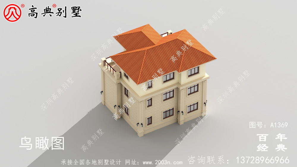 復式簡約三層歐式別墅全套設計圖_別墅設計圖紙