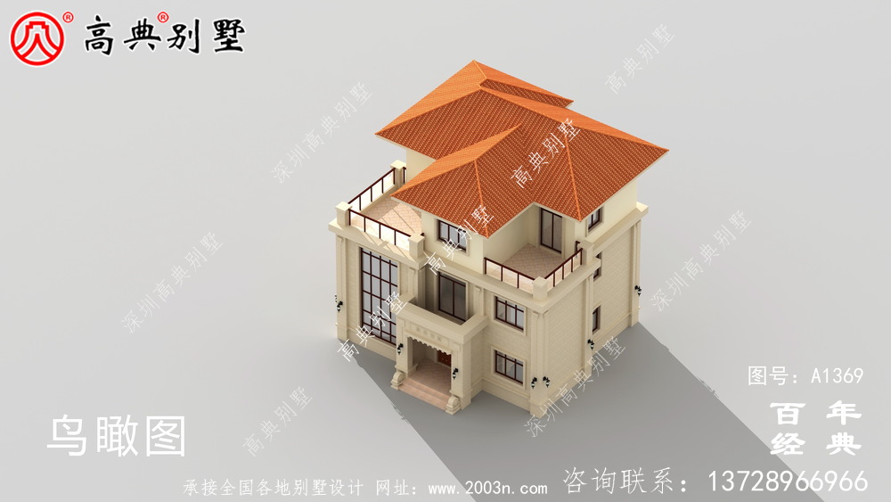 復式簡約三層歐式別墅全套設計圖_別墅設計圖紙