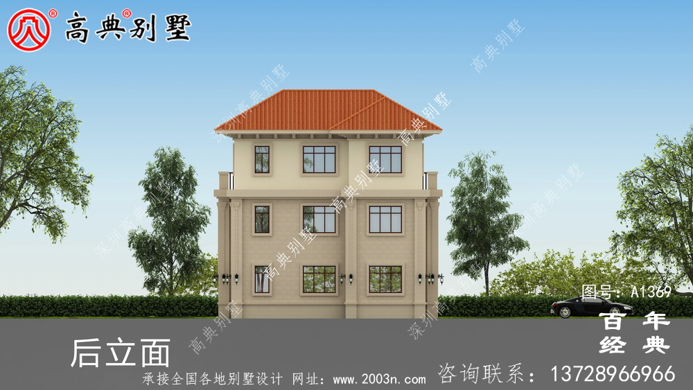 復式簡約三層歐式別墅全套設計圖_別墅設計圖紙