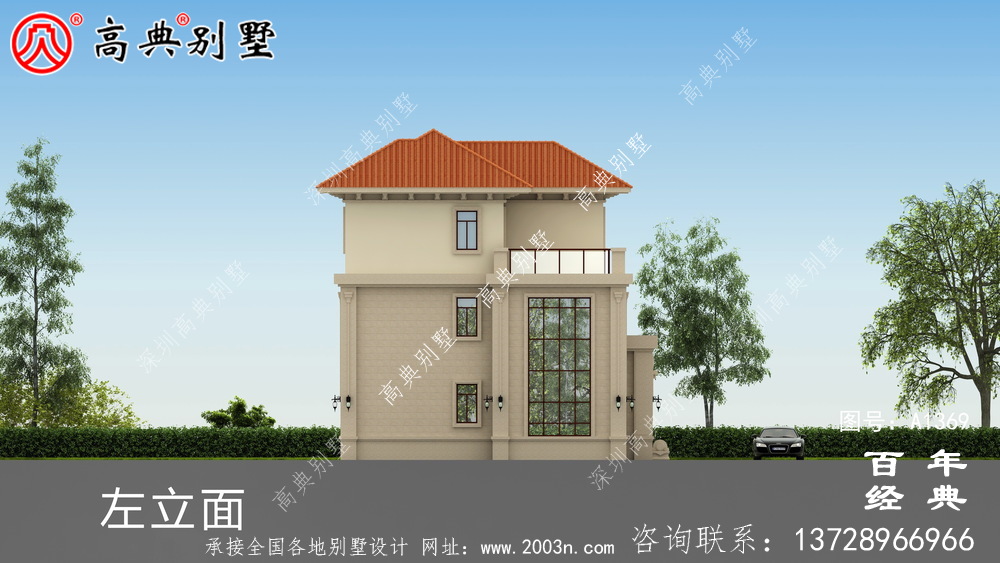 復式簡約三層歐式別墅全套設計圖_別墅設計圖紙