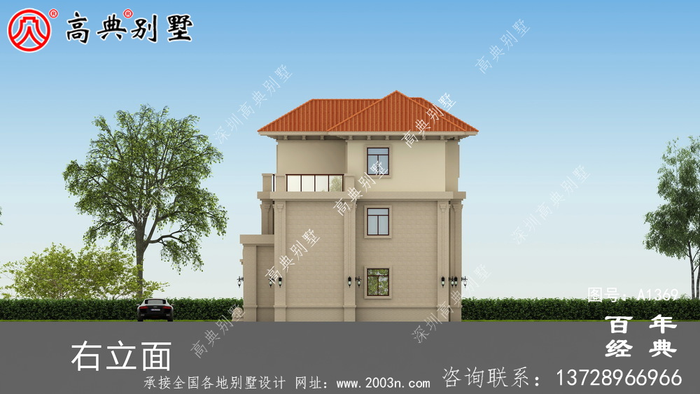 復式簡約三層歐式別墅全套設計圖_別墅設計圖紙