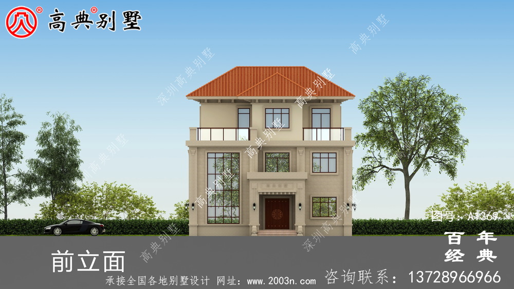 復式簡約三層歐式別墅全套設計圖_別墅設計圖紙