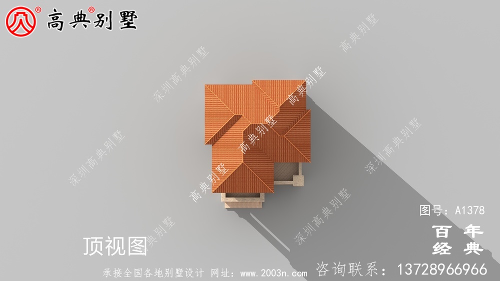農村復式三層鄉村別墅外觀效果圖_別墅設計圖紙