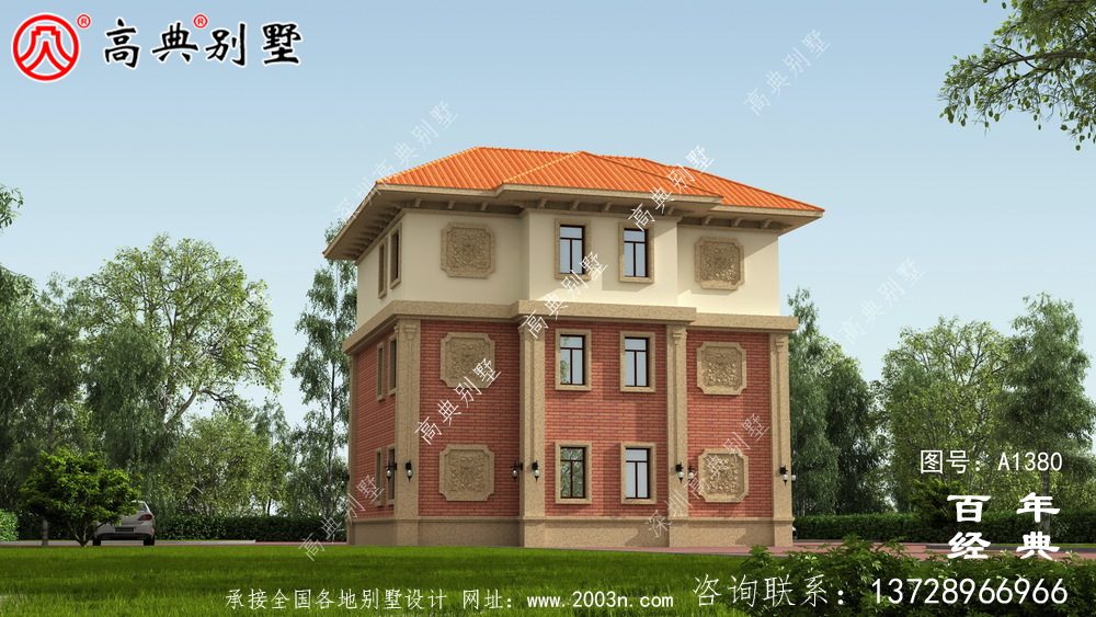 豪華歐式三層復式別墅設計效果圖_別墅設計圖紙