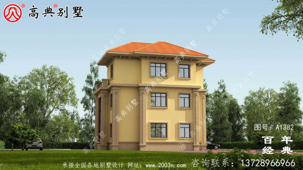 復式三層歐式別墅設計圖紙_別墅設計圖紙