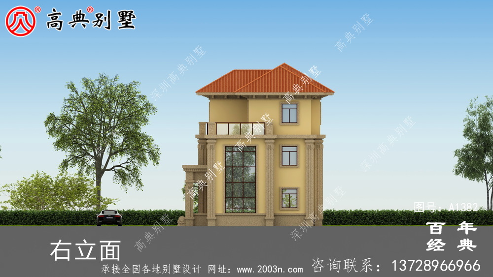 復式三層歐式別墅設計圖紙_別墅設計圖紙