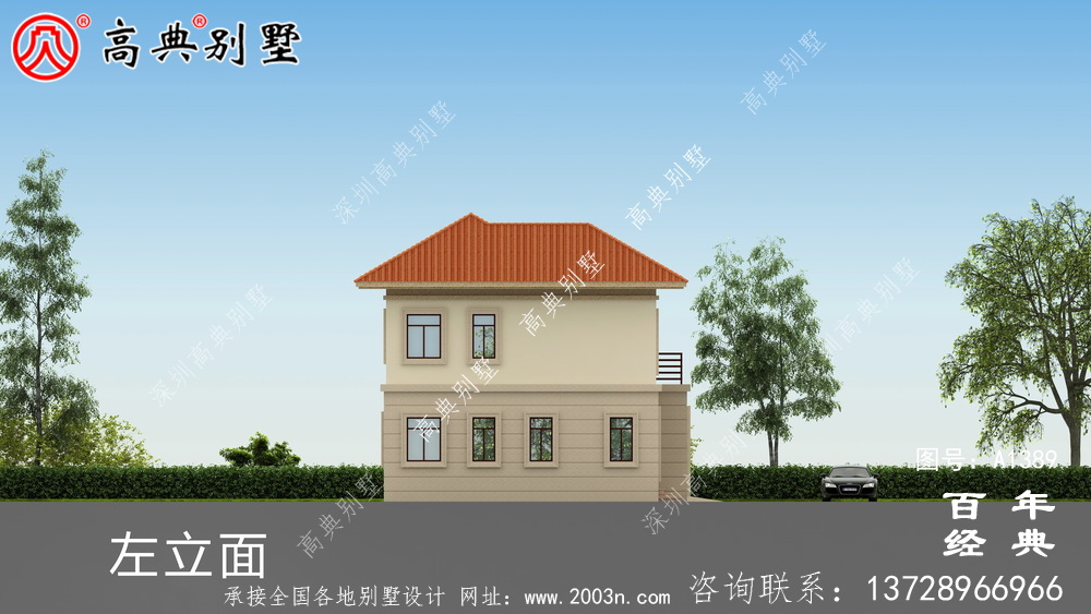 鄉(xiāng)村二層帶車庫別墅自建房設(shè)計圖設(shè)計效果圖_別墅設(shè)計圖紙
