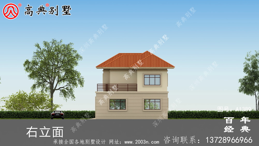鄉(xiāng)村二層帶車庫別墅自建房設(shè)計圖設(shè)計效果圖_別墅設(shè)計圖紙