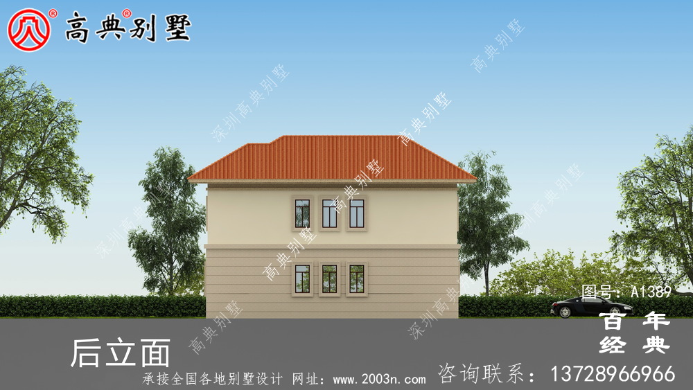 鄉(xiāng)村二層帶車庫別墅自建房設(shè)計圖設(shè)計效果圖_別墅設(shè)計圖紙