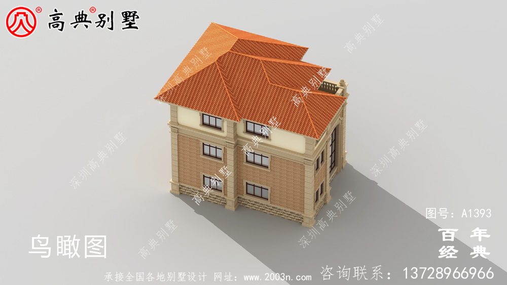 三層歐式別墅樓房外觀設計圖_鄉村別墅設計圖紙