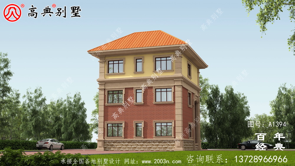 復式三層歐式別墅整套工程圖紙_鄉村別墅設計圖紙