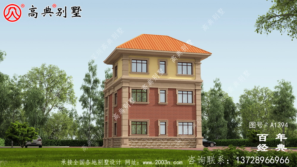 復式三層歐式別墅整套工程圖紙_鄉村別墅設計圖紙