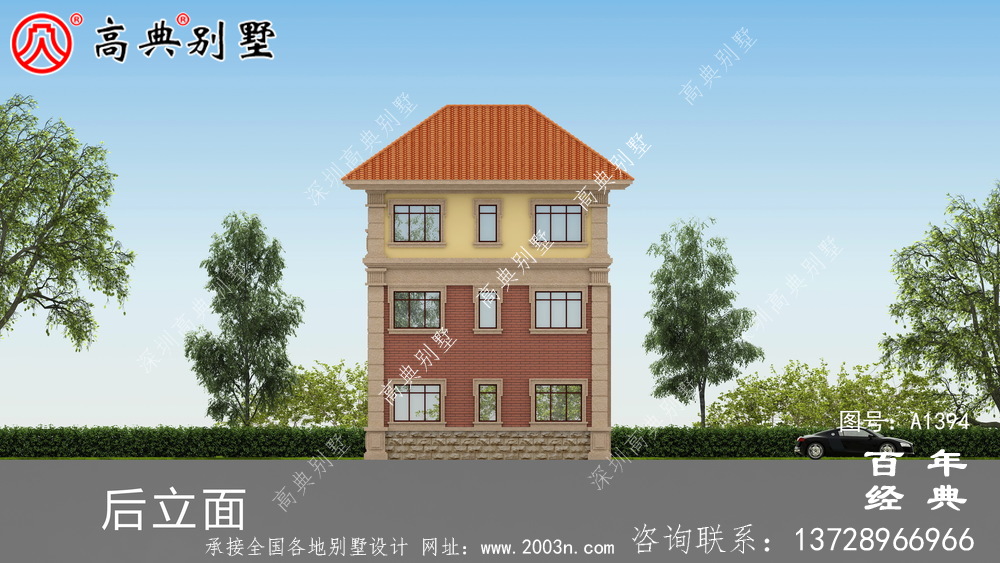 復式三層歐式別墅整套工程圖紙_鄉村別墅設計圖紙