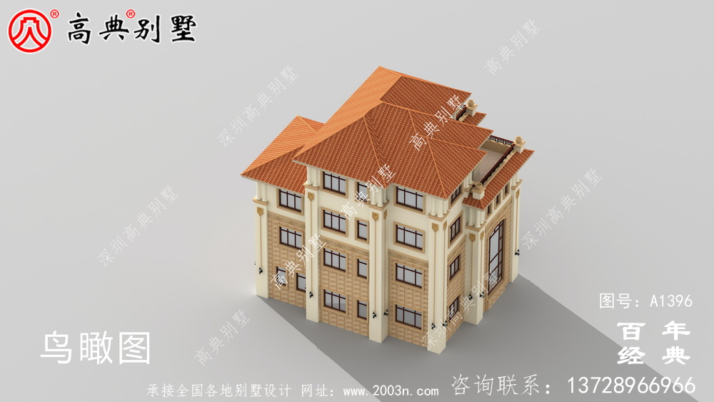 復式四層歐式別墅整套工程圖紙_鄉村別墅設計圖紙